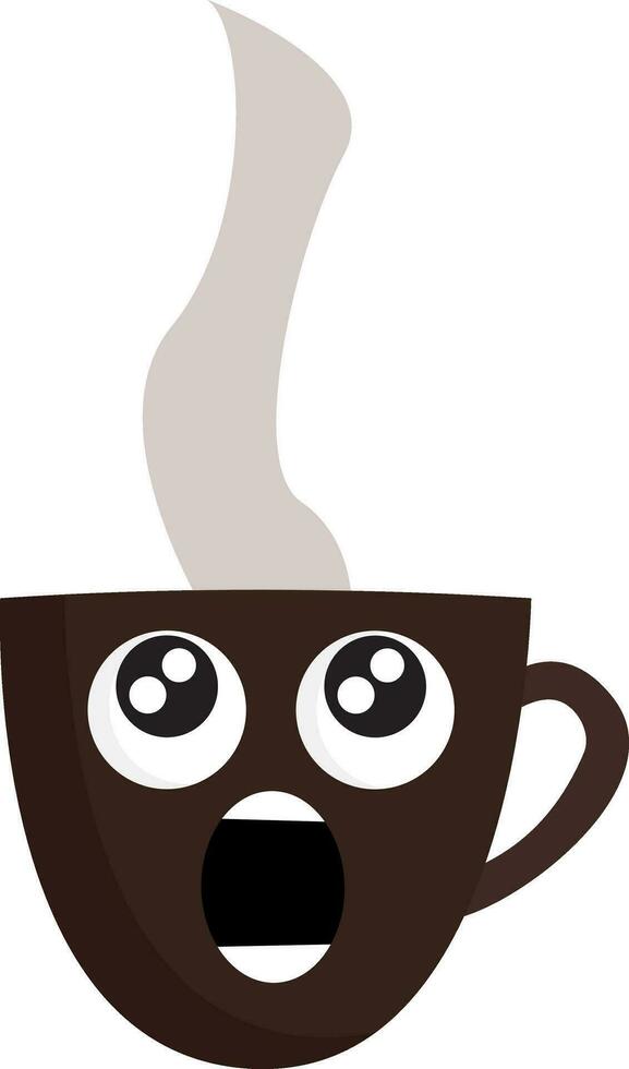 emoji av ett förvånande varm ångande kaffe kopp vektor eller Färg illustration
