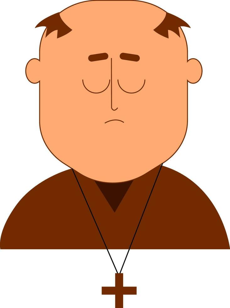 Clip Art von ein Christian Mönch Über Weiß Hintergrund angesehen von das Vorderseite, Vektor oder Farbe Illustration