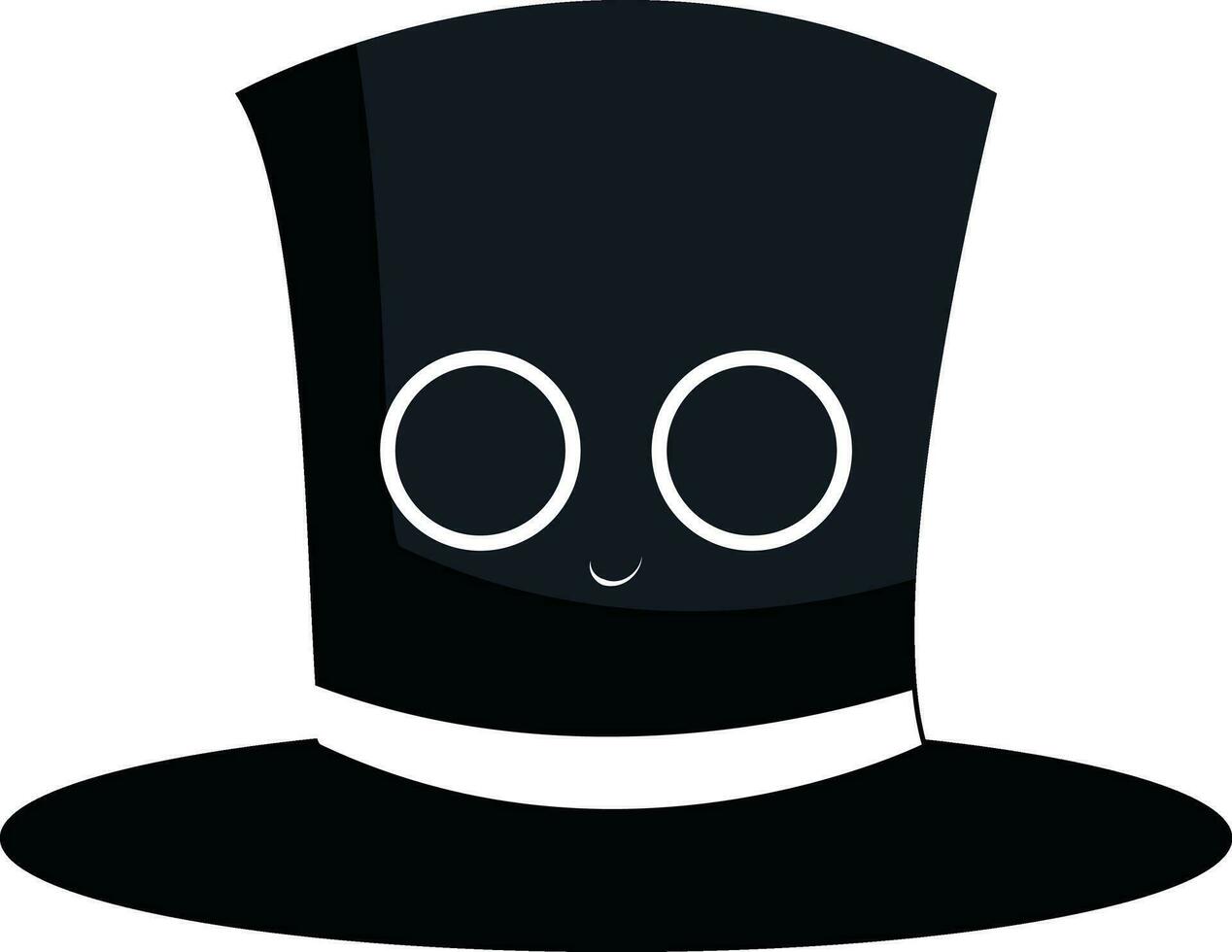 emoji av de leende svart trollkarl tecknad serie hatt, vektor eller Färg illustration
