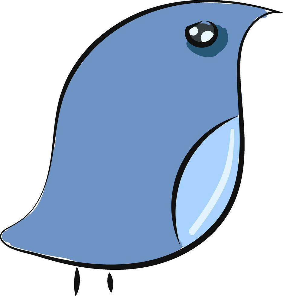 målning av en liten blåfärgad fågel, vektor eller Färg illustration