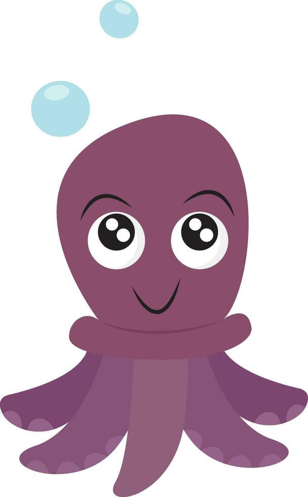 emoji av en Lycklig bläckfisk, vektor eller Färg illustration