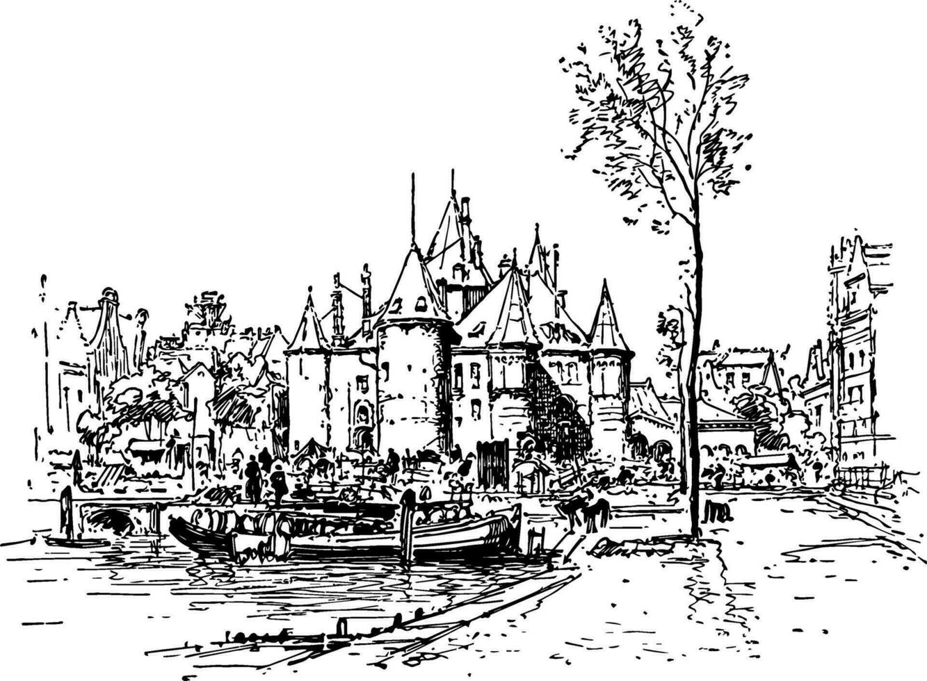 stadtweinleseillustration. vektor