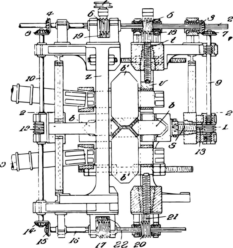 rollen Mühle Jahrgang Illustration. vektor