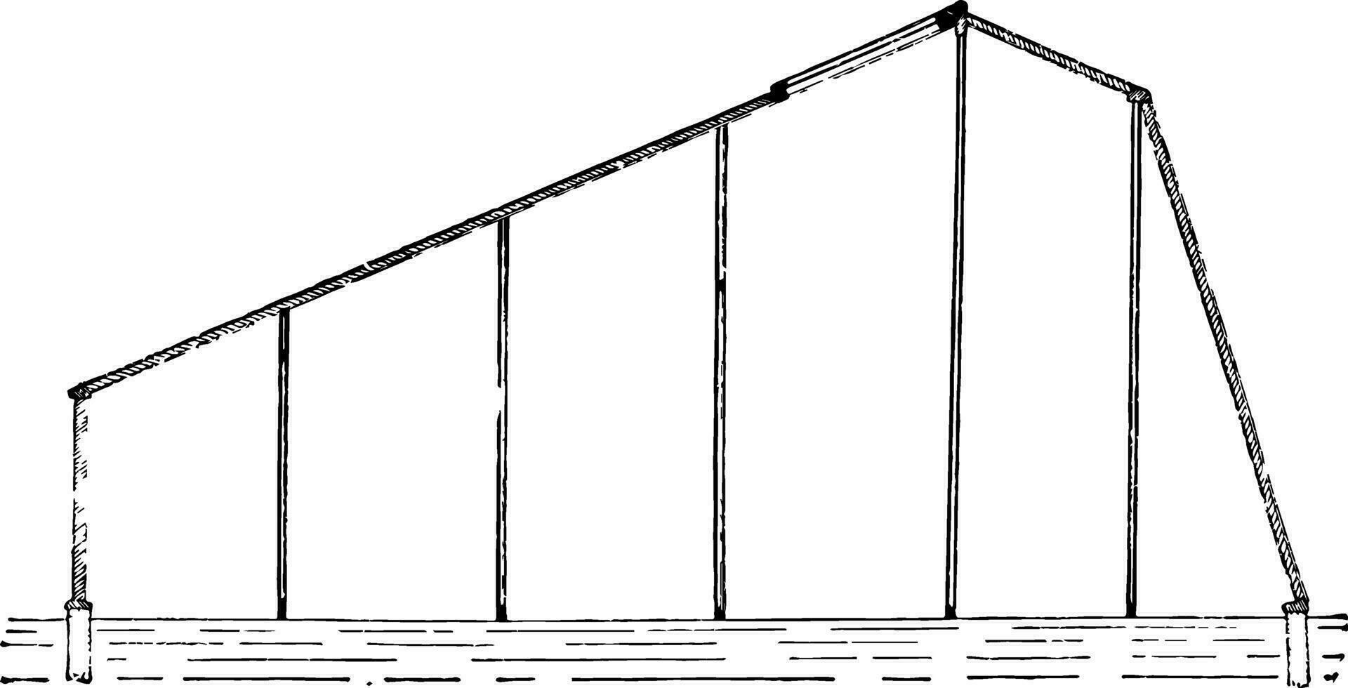 Gewächshaus zum Winter Jahrgang Illustration. vektor