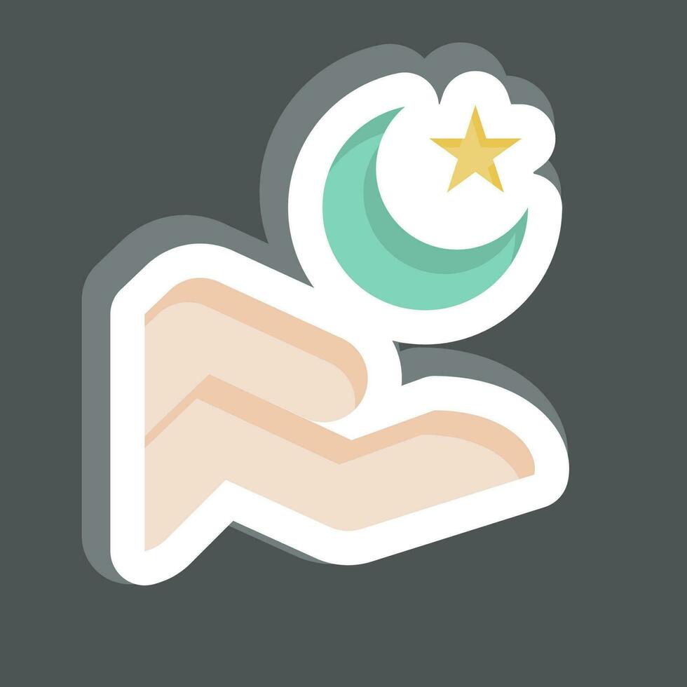 klistermärke islam. relaterad till ramadan symbol. enkel design redigerbar. enkel illustration vektor