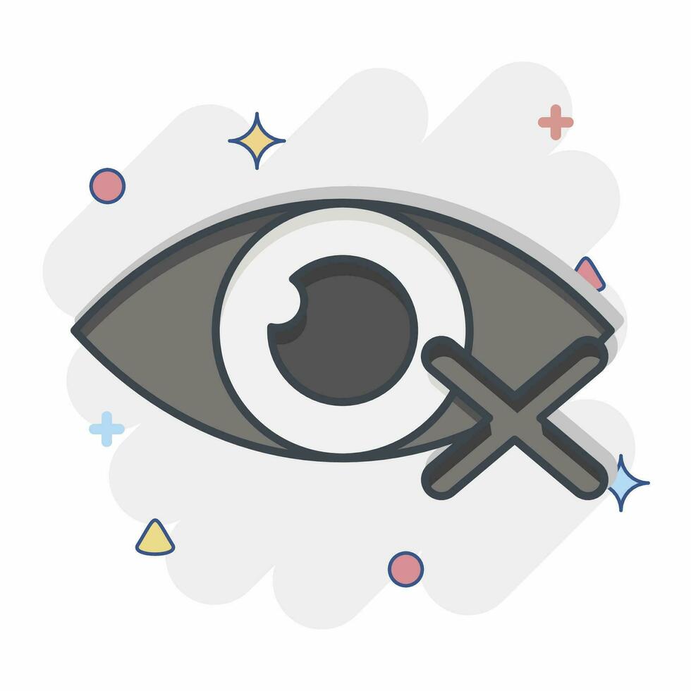 Symbol schließen Augen. verbunden zu Ramadan Symbol. Comic Stil. einfach Design editierbar. einfach Illustration vektor