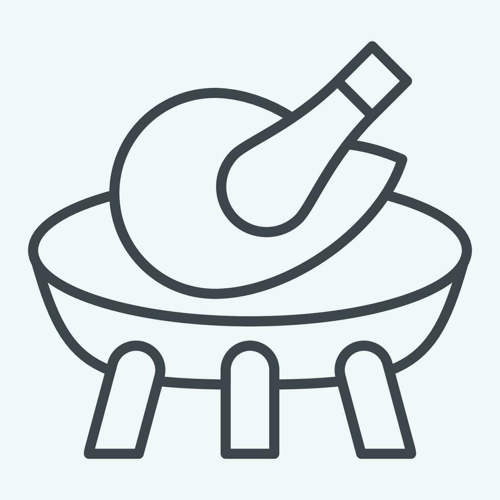 ikon grill. relaterad till matlagning symbol. linje stil. enkel design redigerbar. enkel illustration vektor