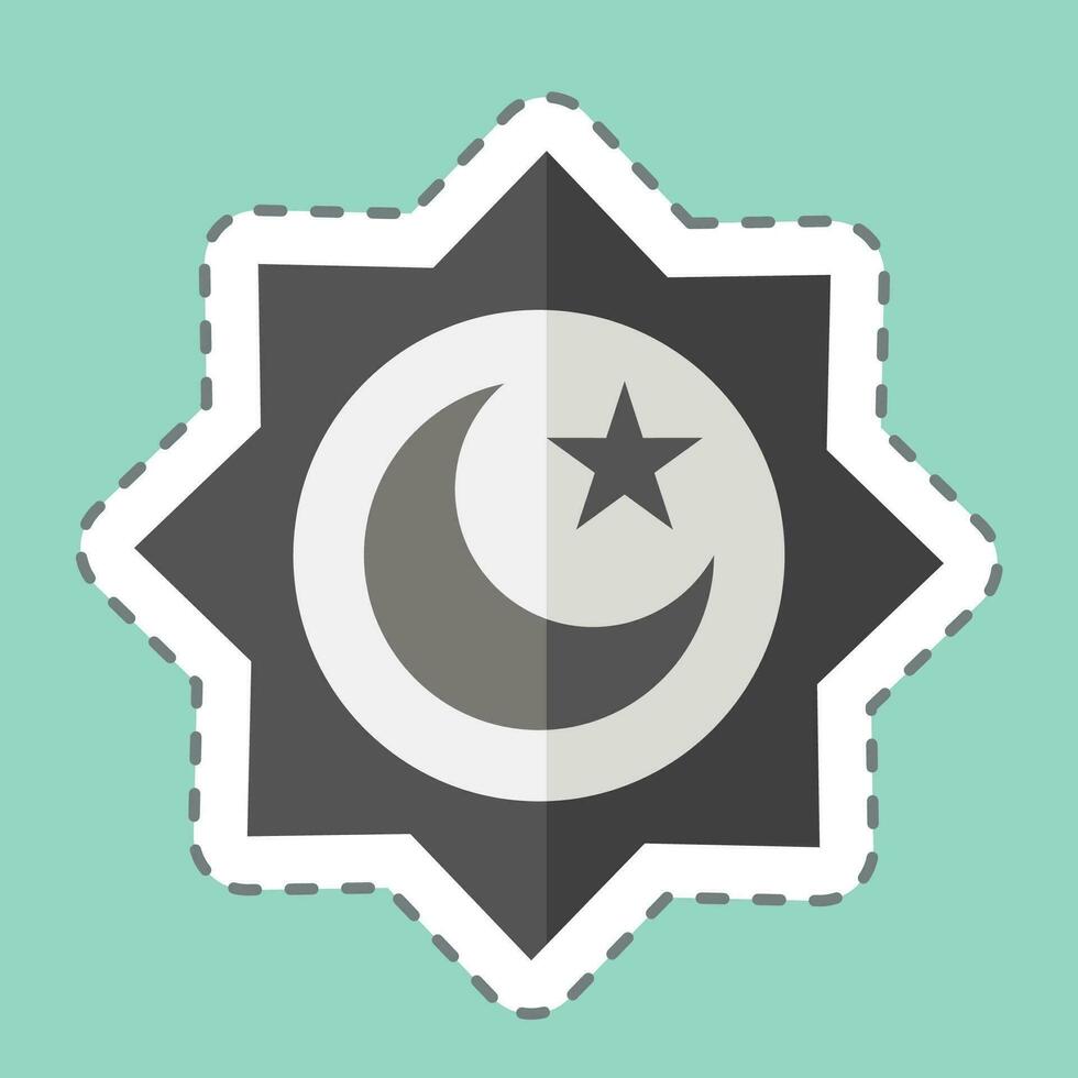 klistermärke linje skära gnugga el hizb. relaterad till ramadan symbol. enkel design redigerbar. enkel illustration vektor