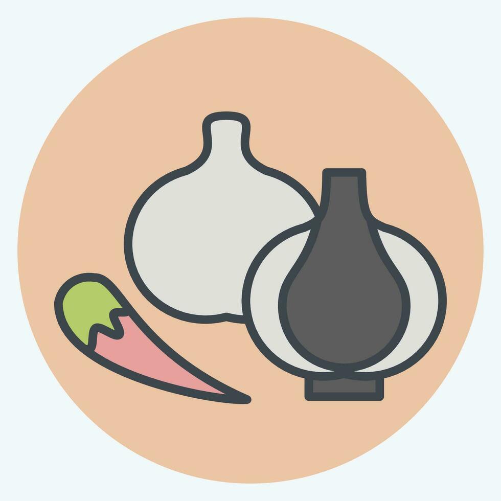 ikon rå mater. relaterad till matlagning symbol. Färg para stil. enkel design redigerbar. enkel illustration vektor