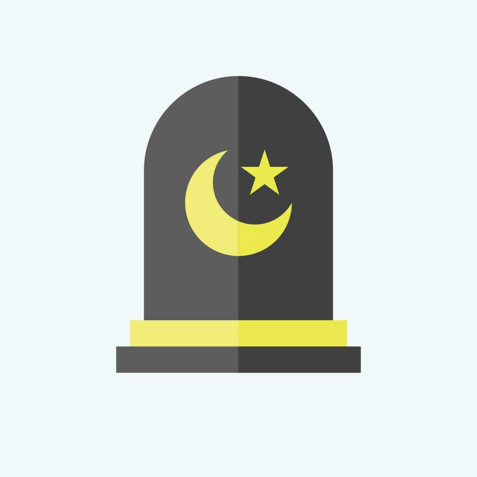 Symbol Friedhof. verbunden zu Ramadan Symbol. eben Stil. einfach Design editierbar. einfach Illustration vektor