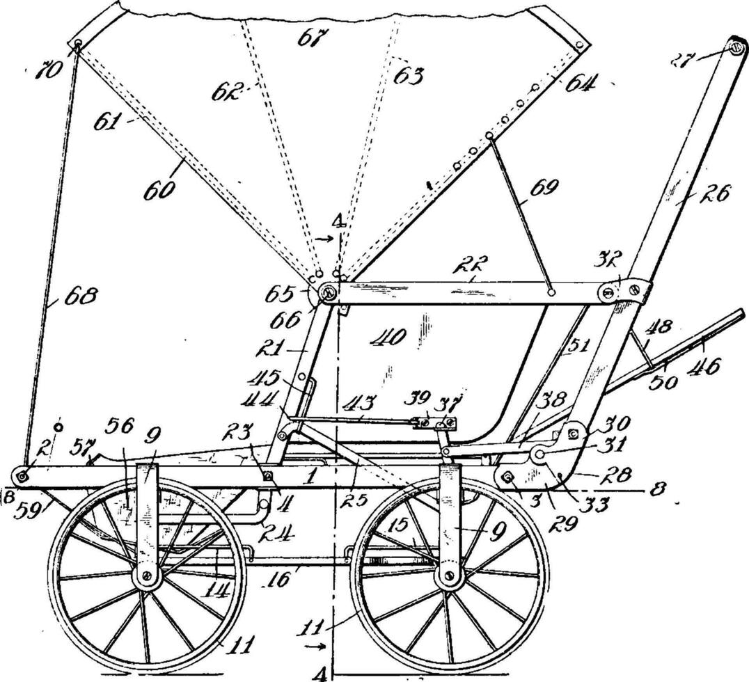 Wagen Wagen, Jahrgang Illustration. vektor