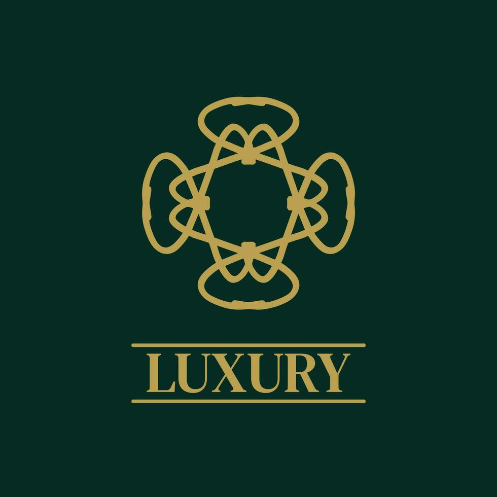 Mandala geometrisch Ornament Logo elegant Prämie Symbol Vektor Design