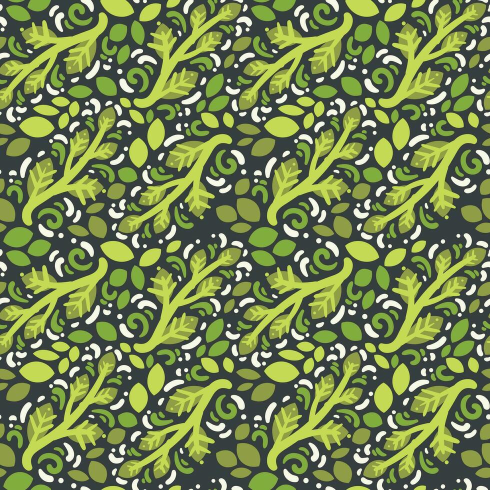 nahtlos Muster Grün Blatt Pflanze kreativ Design Hintergrund Vektor Illustration