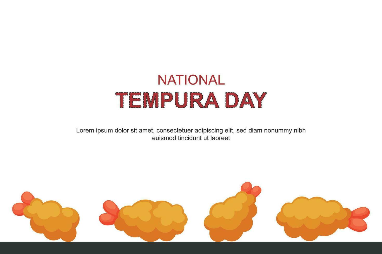 nationell tempura dag bakgrund. vektor