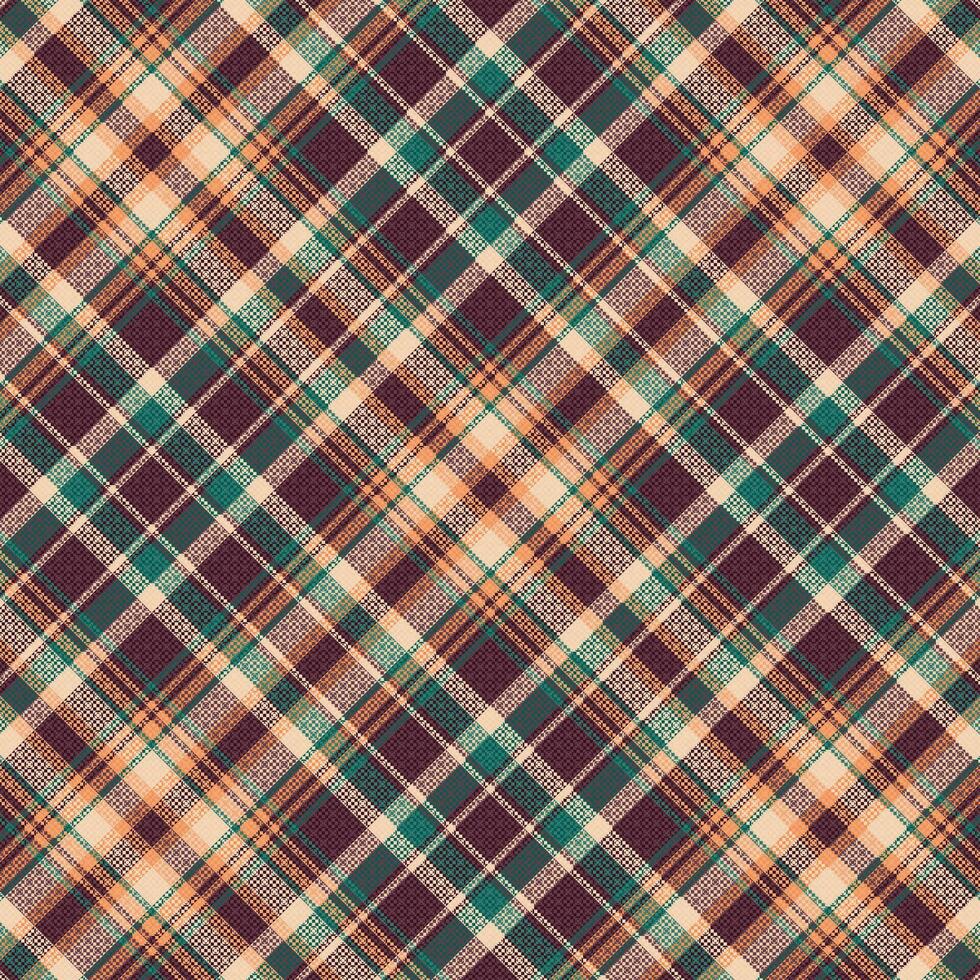 Tartan-Plaidmuster mit Textur und Retro-Farbe. vektor