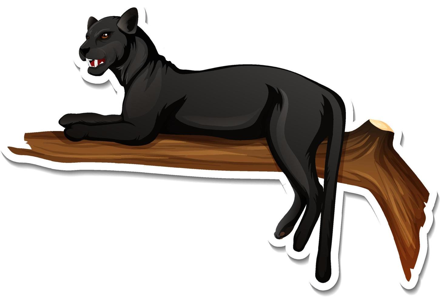 eine Aufklebervorlage der Cartoon-Figur des schwarzen Panthers vektor