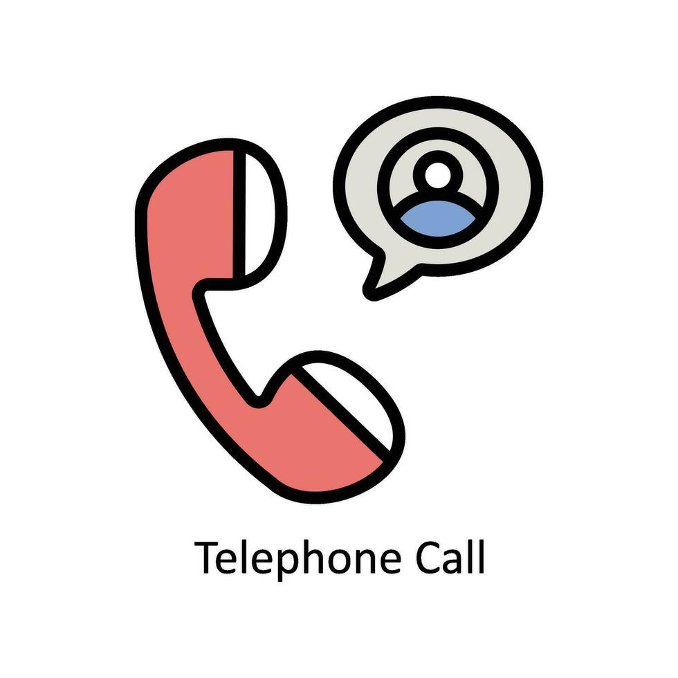 telefon ring upp vektor fylld översikt ikon design illustration. företag och förvaltning symbol på vit bakgrund eps 10 fil