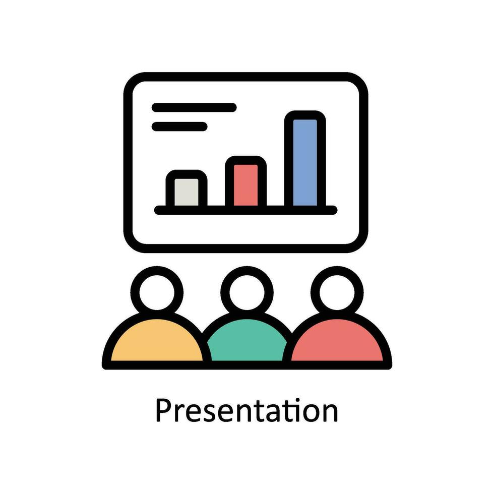 Präsentation Vektor gefüllt Gliederung Symbol Design Illustration. Geschäft und Verwaltung Symbol auf Weiß Hintergrund eps 10 Datei