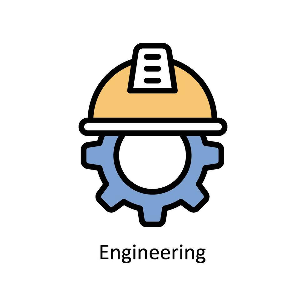 Ingenieurwesen Vektor gefüllt Gliederung Symbol Design Illustration. Geschäft und Verwaltung Symbol auf Weiß Hintergrund eps 10 Datei