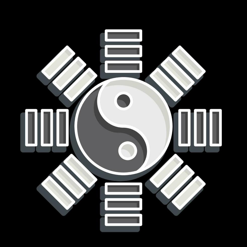 Symbol Yin Yang. verbunden zu Chinesisch Neu Jahr Symbol. glänzend Stil. einfach Design editierbar. einfach Illustration vektor