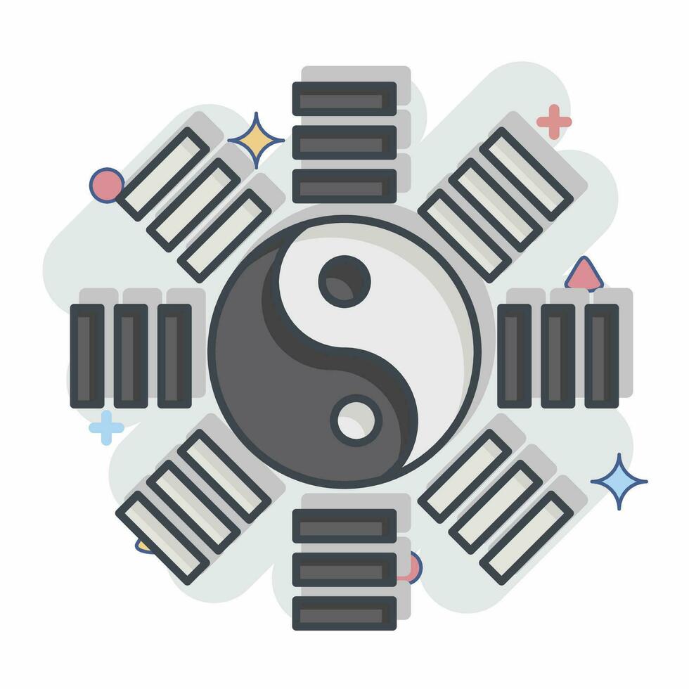 Symbol Yin Yang. verbunden zu Chinesisch Neu Jahr Symbol. Comic Stil. einfach Design editierbar. einfach Illustration vektor