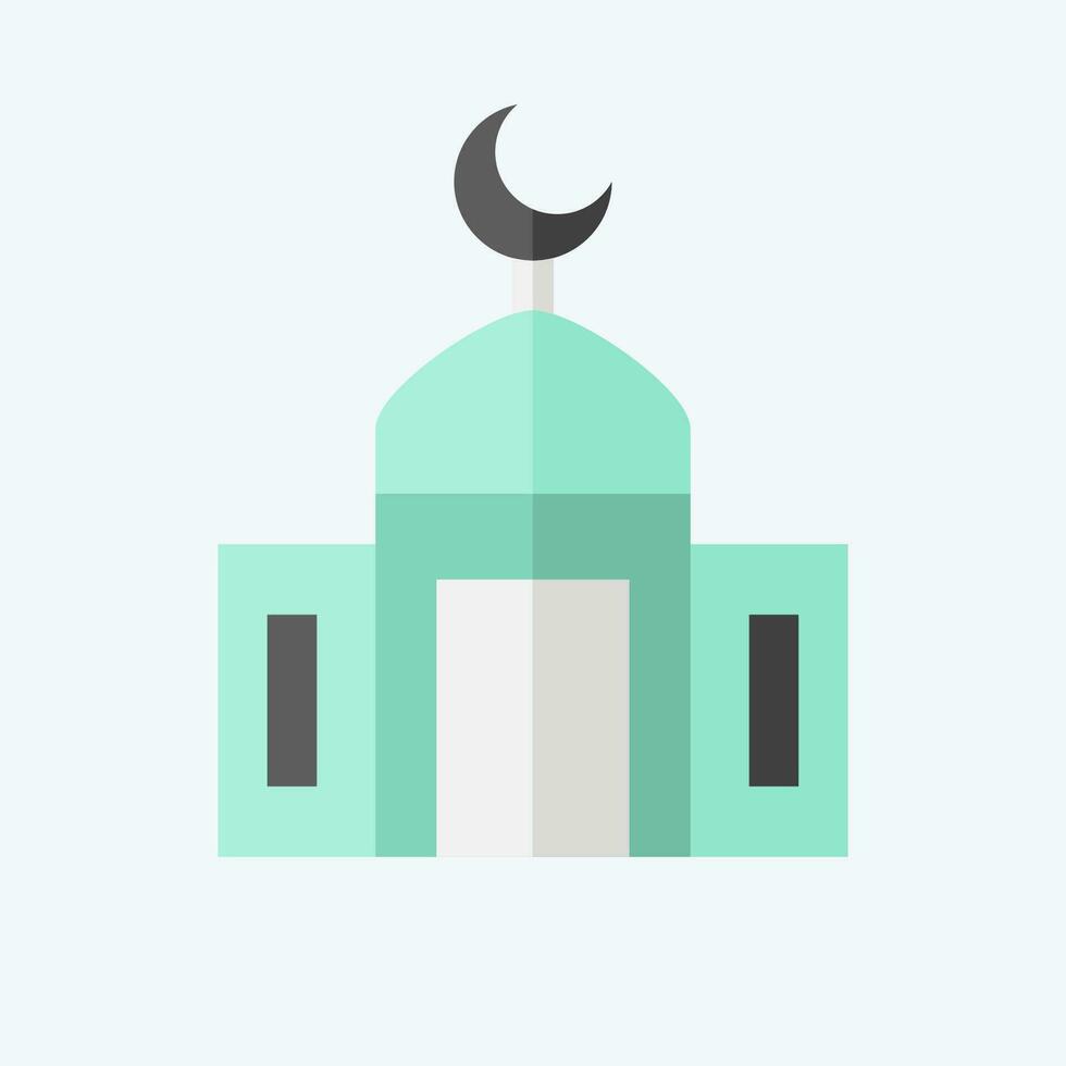 Symbol Moschee. verbunden zu Ramadan Symbol. eben Stil. einfach Design editierbar. einfach Illustration vektor