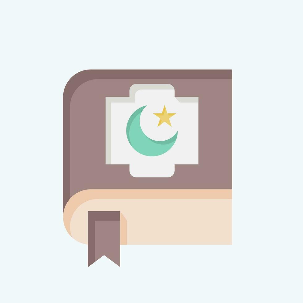 ikon koranen. relaterad till ramadan symbol. platt stil. enkel design redigerbar. enkel illustration vektor