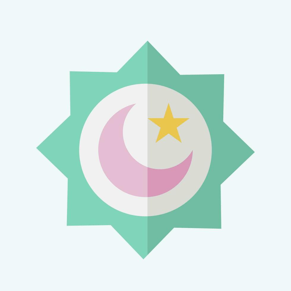 ikon gnugga el hizb. relaterad till ramadan symbol. platt stil. enkel design redigerbar. enkel illustration vektor