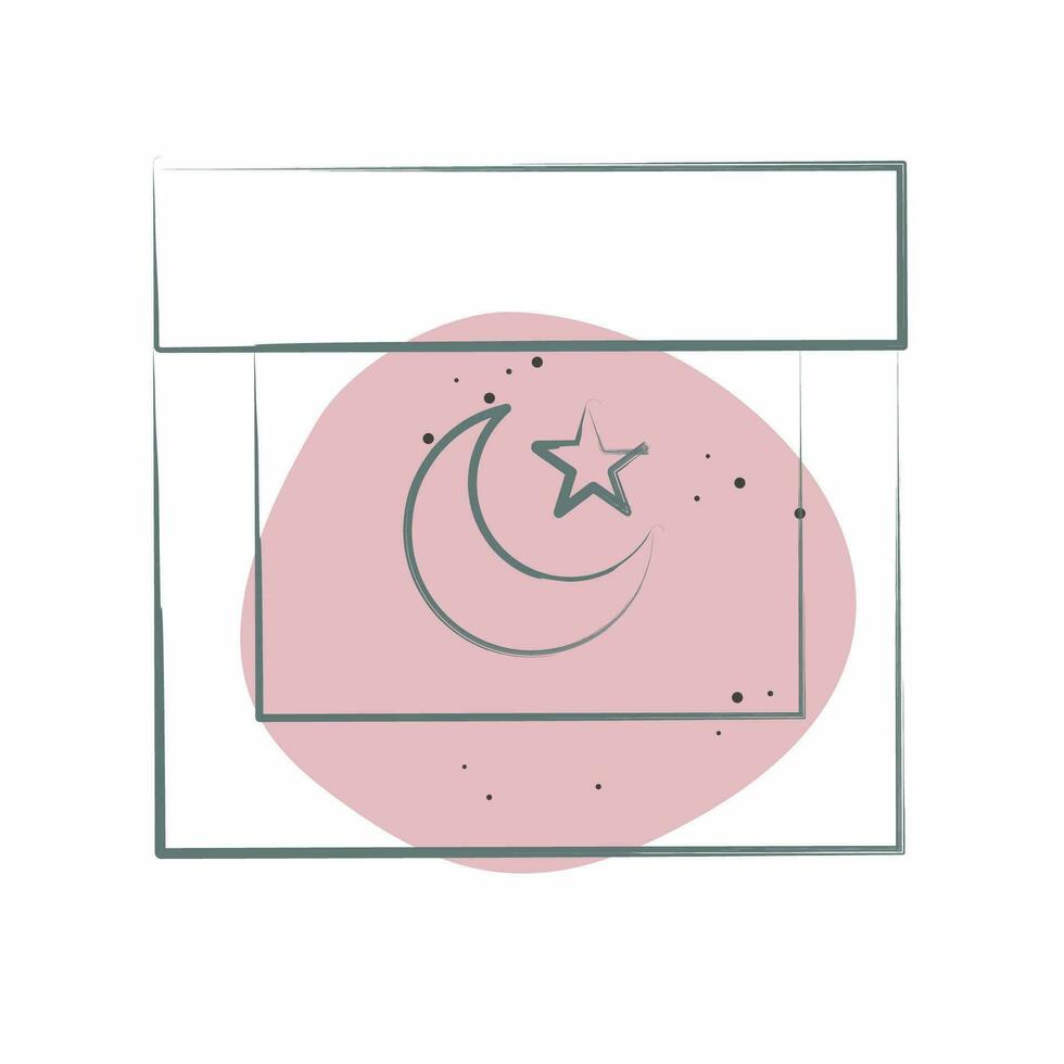 ikon ramada. relaterad till ramadan symbol. Färg fläck stil. enkel design redigerbar. enkel illustration vektor