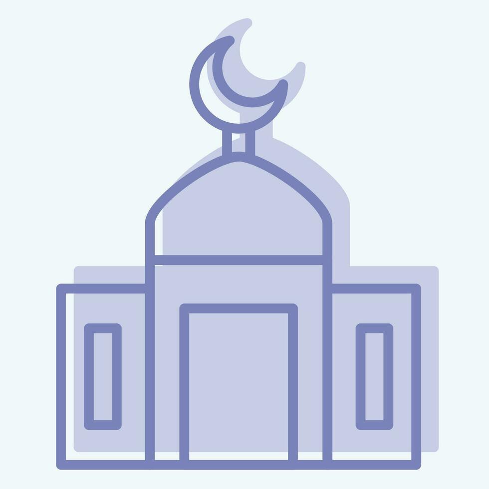 ikon moskén. relaterad till ramadan symbol. två tona stil. enkel design redigerbar. enkel illustration vektor