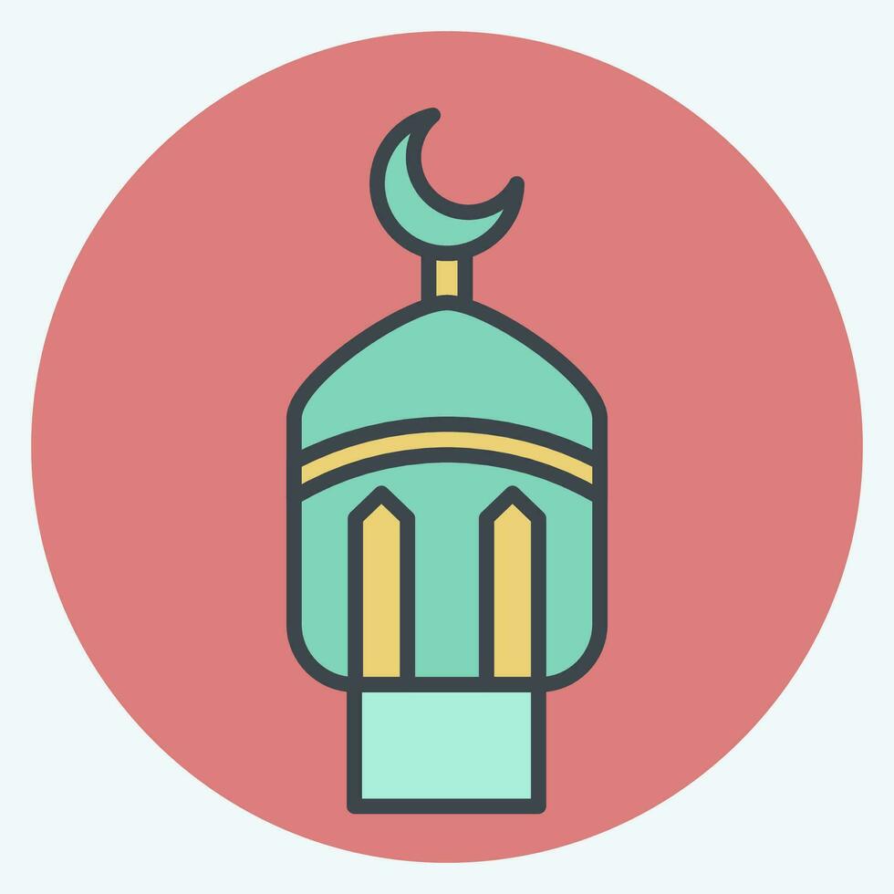 Symbol Laterne. verbunden zu Ramadan Symbol. Farbe Kamerad Stil. einfach Design editierbar. einfach Illustration vektor