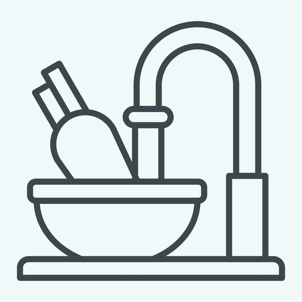 Symbol Reinigung. verbunden zu Kochen Symbol. Linie Stil. einfach Design editierbar. einfach Illustration vektor