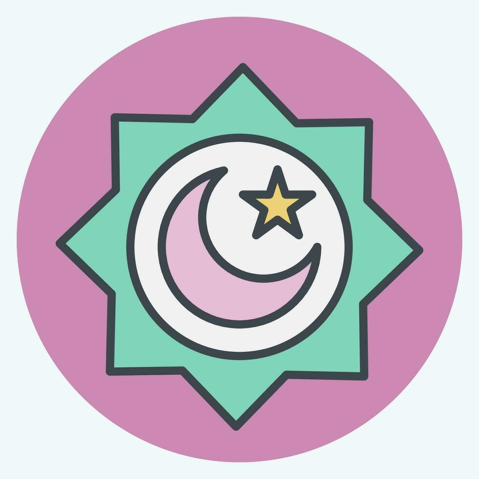 ikon gnugga el hizb. relaterad till ramadan symbol. Färg para stil. enkel design redigerbar. enkel illustration vektor