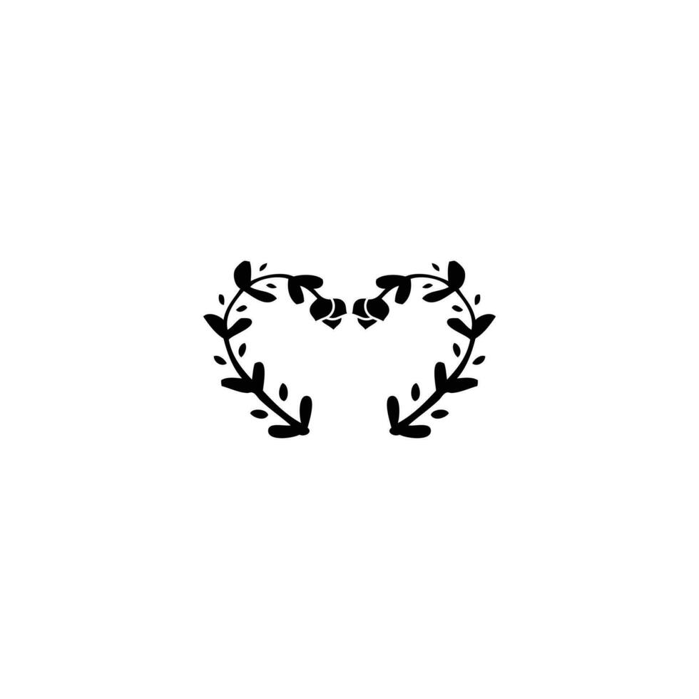 herzförmig Blume Stängel Logo vektor