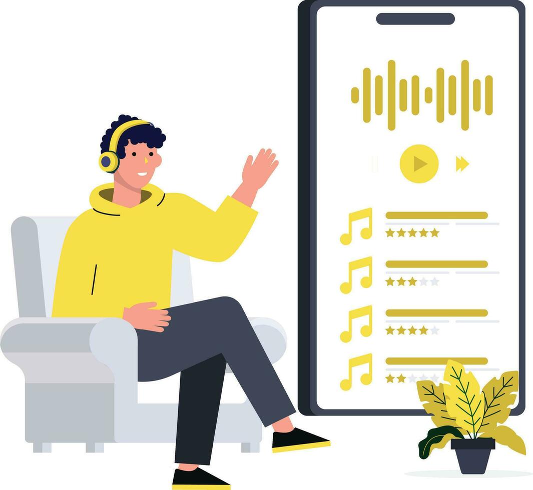 människor som lyssnar på musik vektor