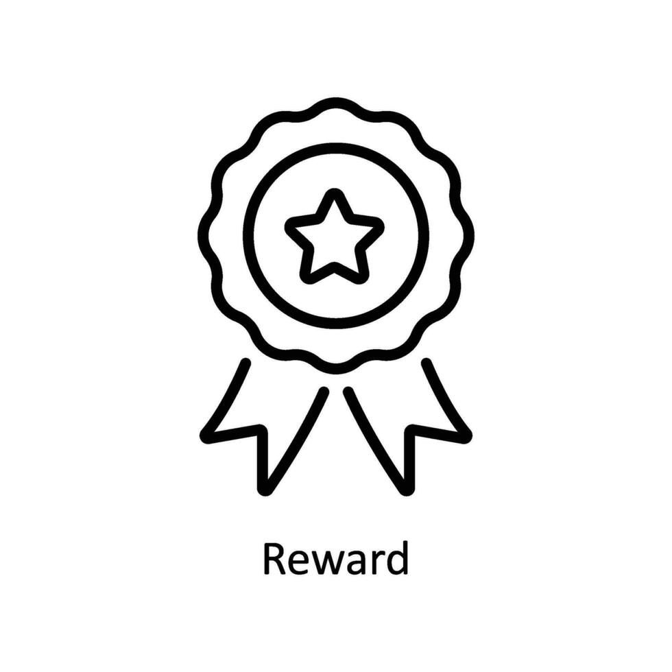 Belohnung Vektor Gliederung Symbol Design Illustration. Geschäft und Verwaltung Symbol auf Weiß Hintergrund eps 10 Datei