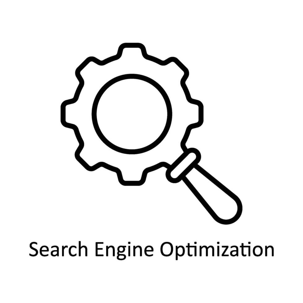 Suche Motor Optimierung Vektor Gliederung Symbol Design Illustration. Geschäft und Verwaltung Symbol auf Weiß Hintergrund eps 10 Datei