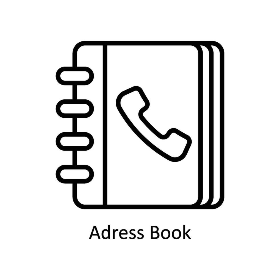 adress bok vektor översikt ikon design illustration. företag och förvaltning symbol på vit bakgrund eps 10 fil