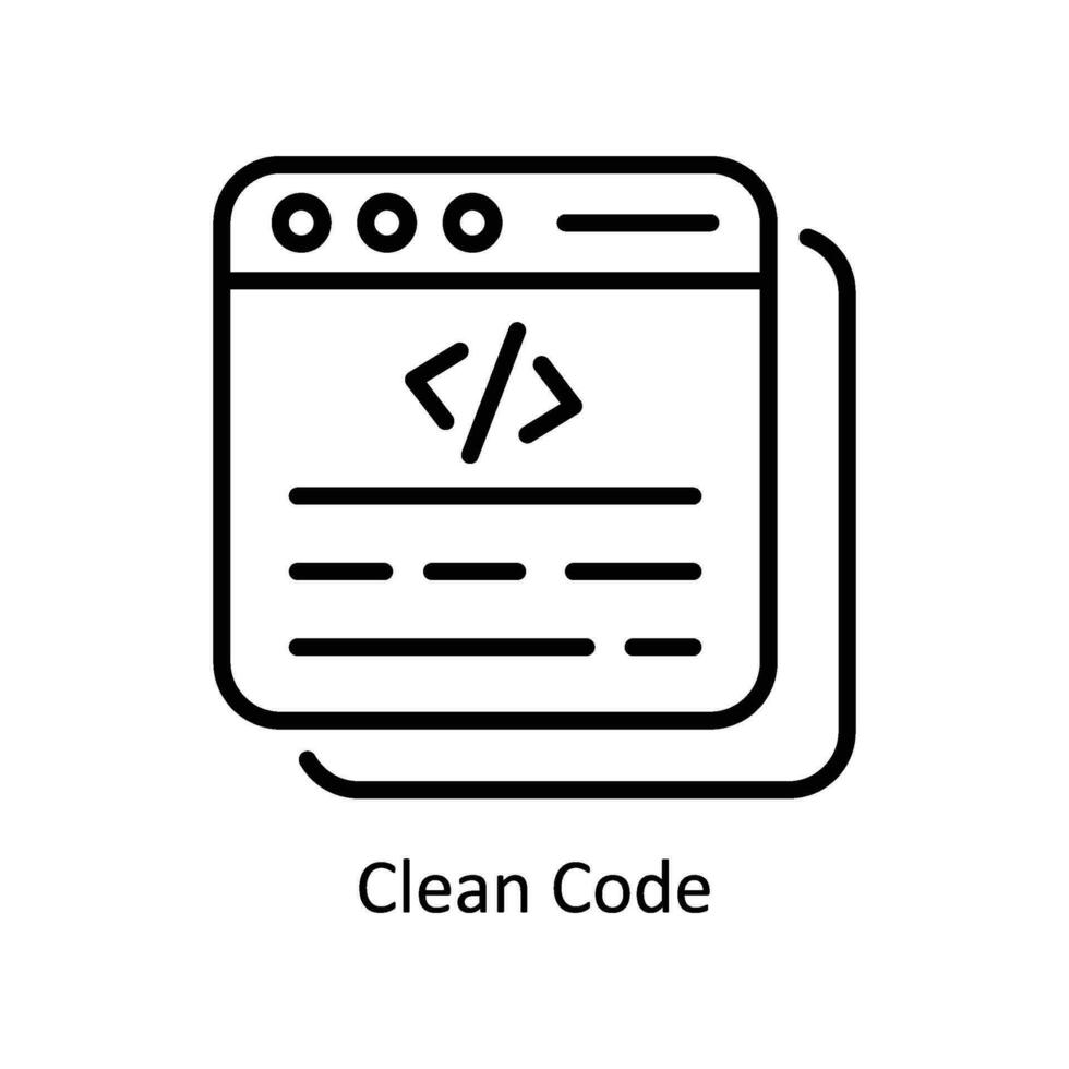 sauber Code Vektor Gliederung Symbol Design Illustration. Geschäft und Verwaltung Symbol auf Weiß Hintergrund eps 10 Datei