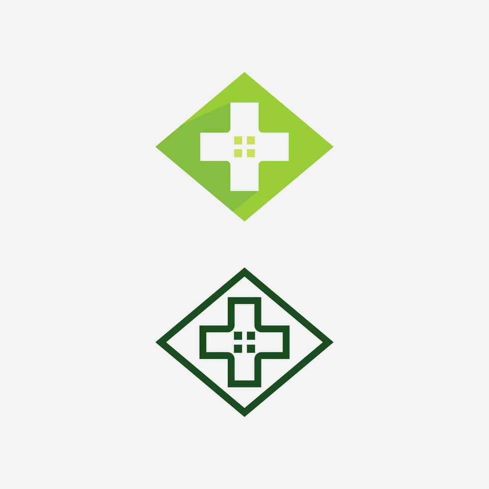 Krankenhaus und Gesundheit Pflege Logo Design Vektor Kreuz Logo Design Grafik