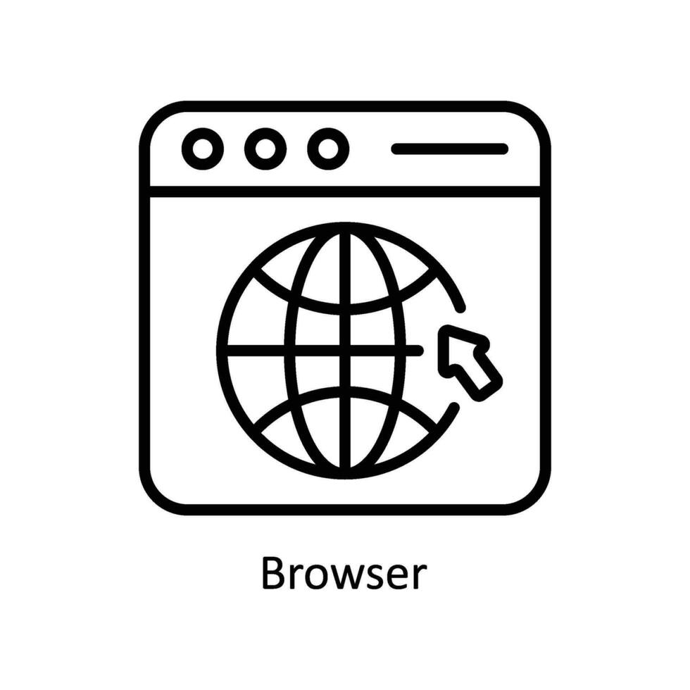 browser vektor översikt ikon design illustration. företag och förvaltning symbol på vit bakgrund eps 10 fil