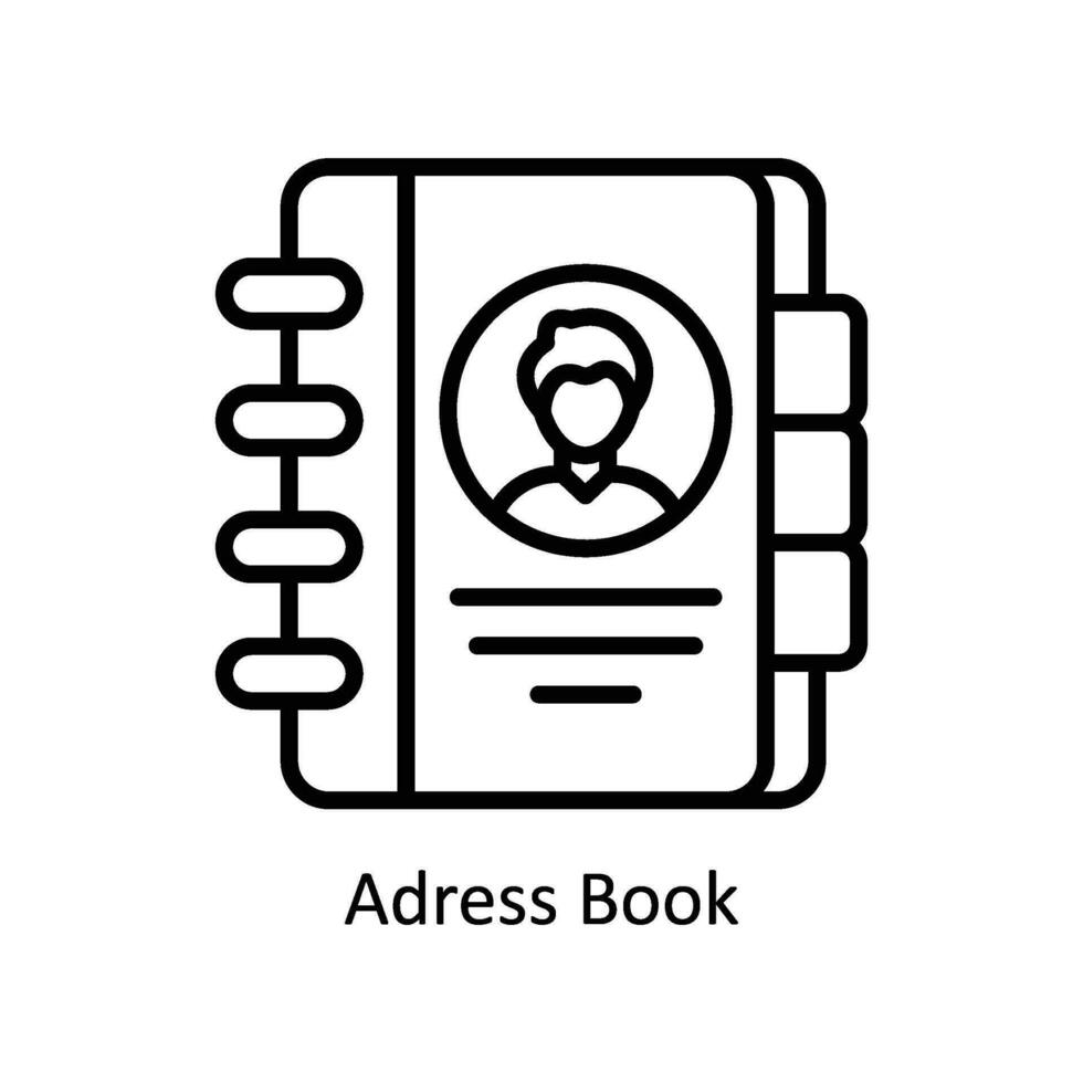 adress bok vektor översikt ikon design illustration. företag och förvaltning symbol på vit bakgrund eps 10 fil