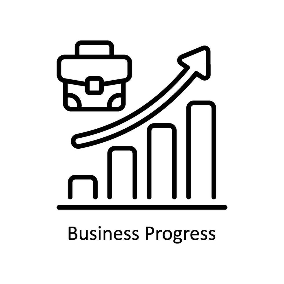 Geschäft Fortschritt Vektor Gliederung Symbol Design Illustration. Geschäft und Verwaltung Symbol auf Weiß Hintergrund eps 10 Datei