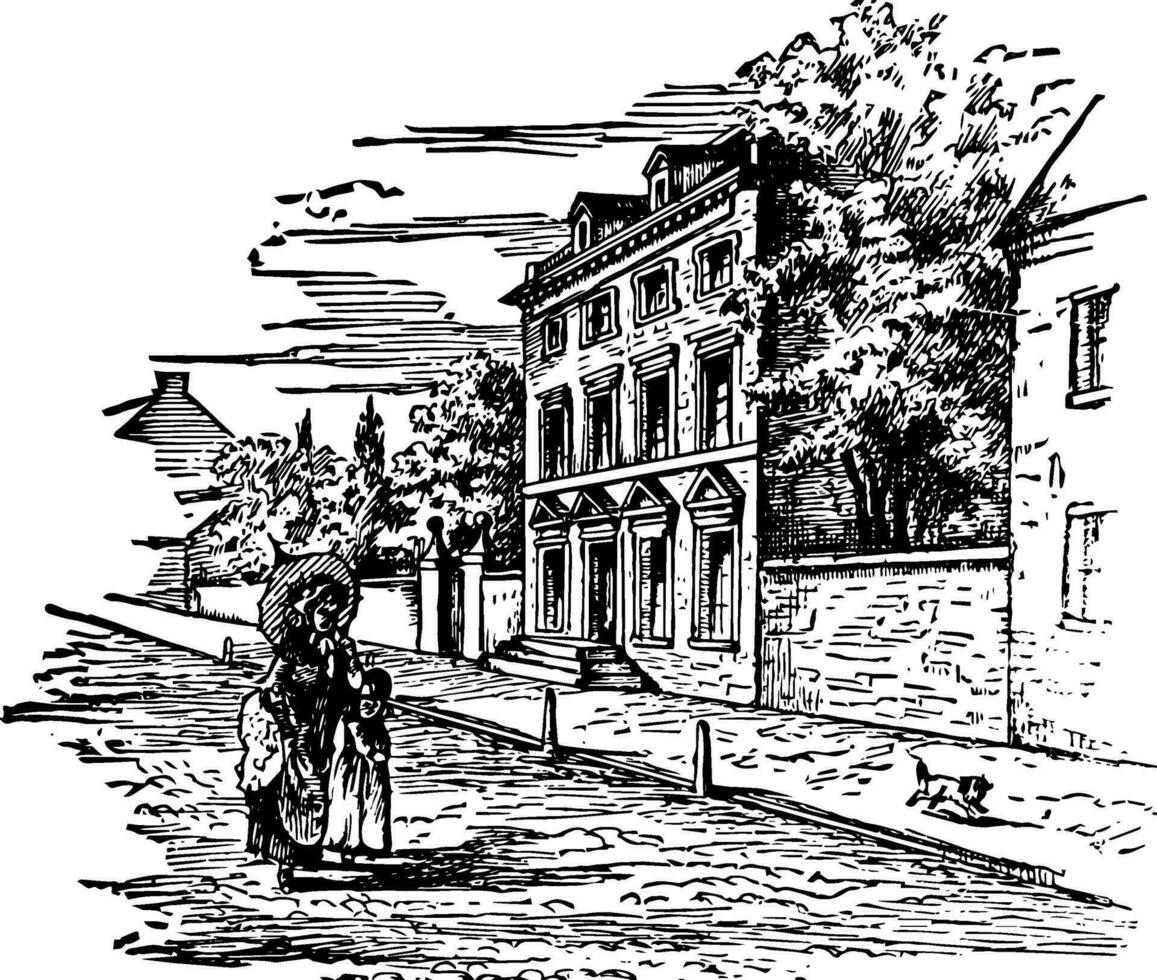 das Präsident Haus im Philadelphia 1794 Jahrgang Illustration. vektor