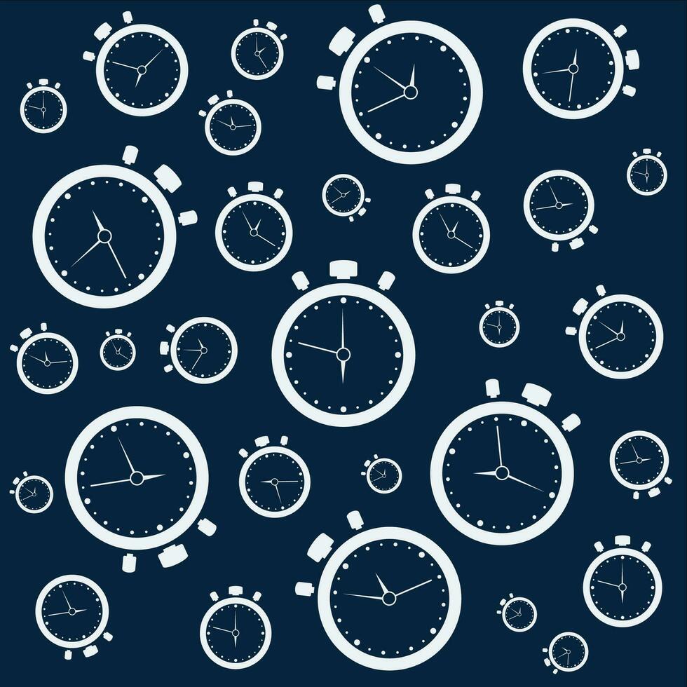 Zeit Hintergrund. endlos Muster mit Uhren, Sanduhren und Uhren. vektor