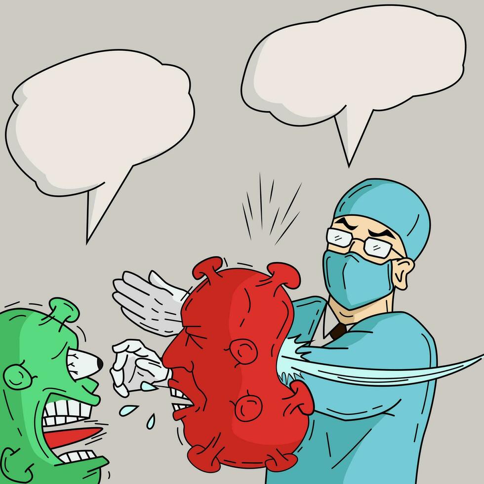 illustration vektor grafisk av läkare slag virus