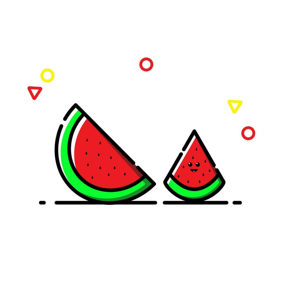 vattenmelon ikon, frukt ikon vektor illustration, färsk vattenmelon