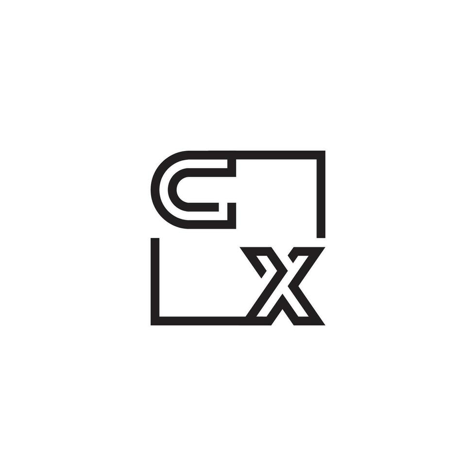 cx futuristisch im Linie Konzept mit hoch Qualität Logo Design vektor