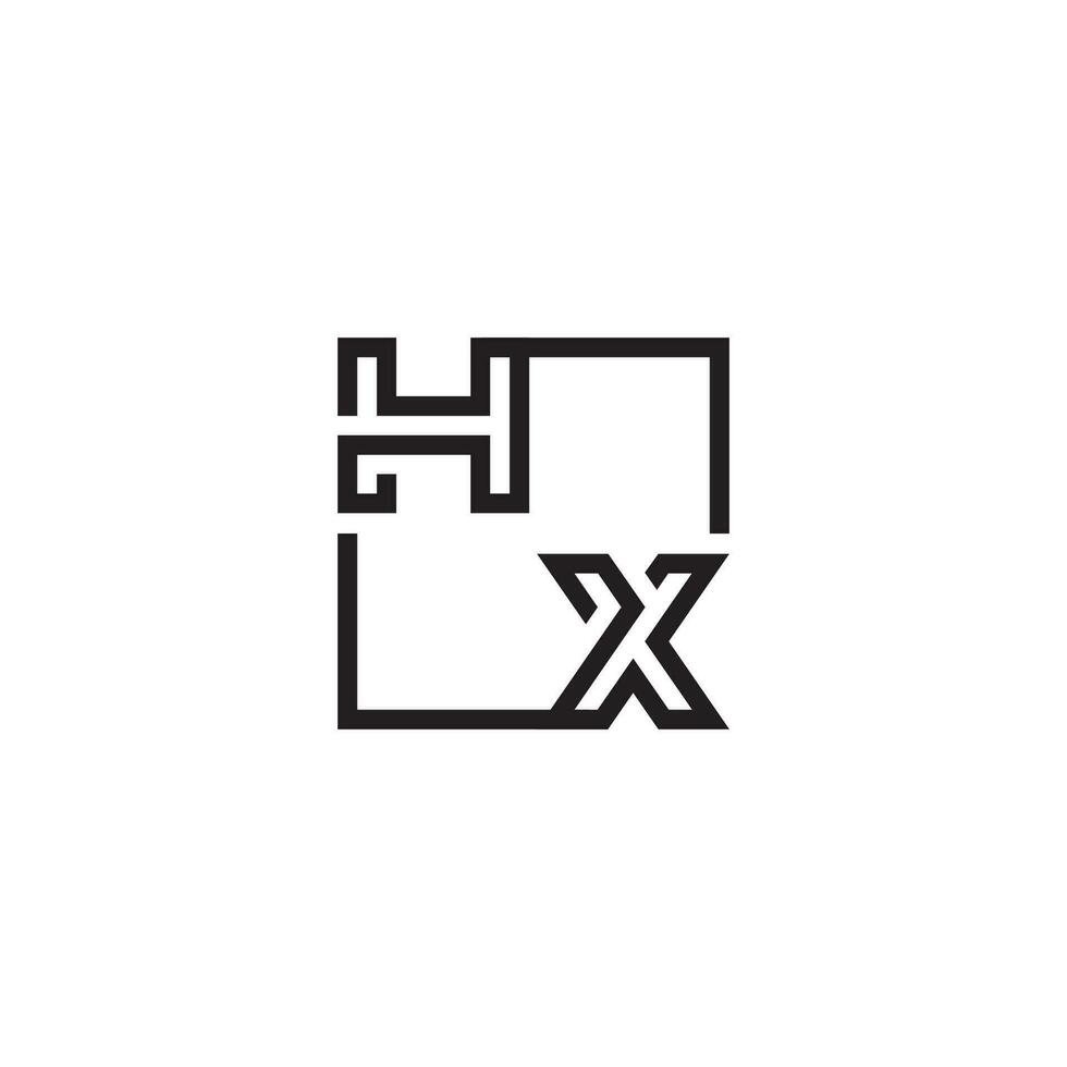 hx futuristisch im Linie Konzept mit hoch Qualität Logo Design vektor