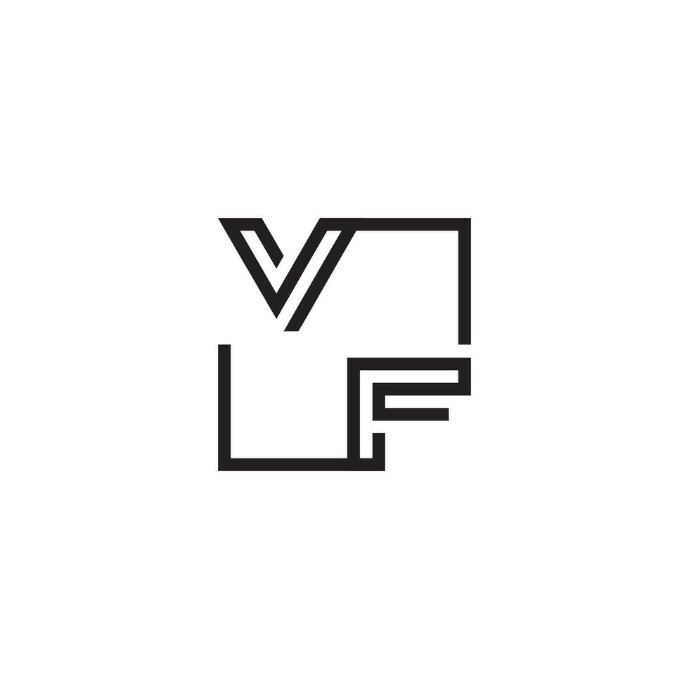 vf futuristisch im Linie Konzept mit hoch Qualität Logo Design vektor